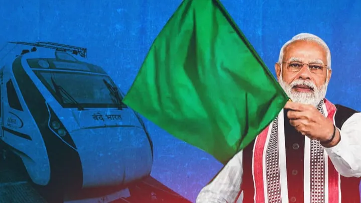 After Performing sons duty, PM Modi again on Duty : Inaugurates Vande BharatExpresss Virtually.