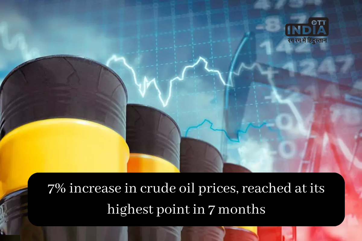 7% increase in crude oil prices, reached at its highest point in 7 months