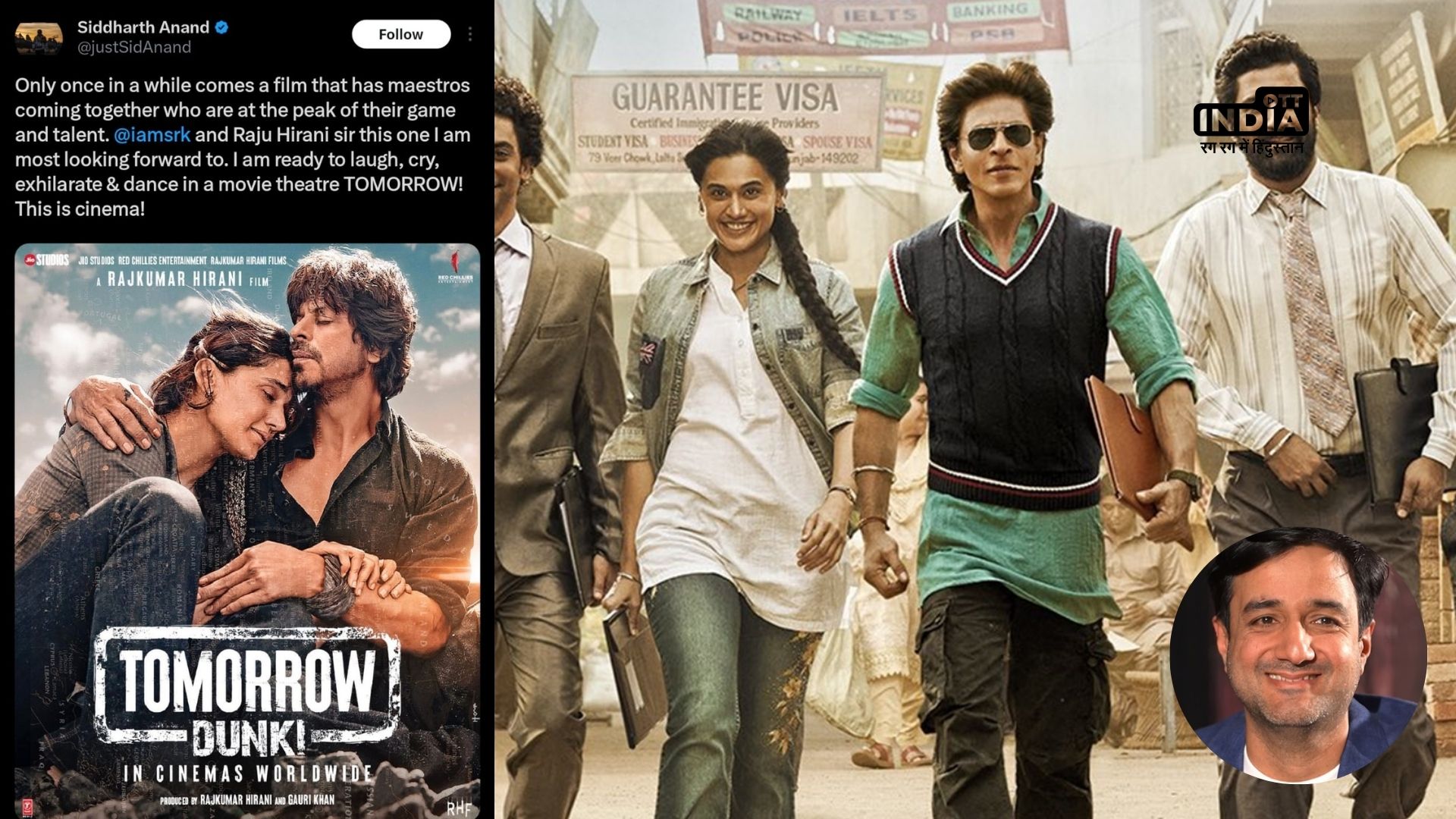 Pathaan Director Siddharth Anand extends warm wishes to maestros Shah Rukh Khan and Raju Hirani