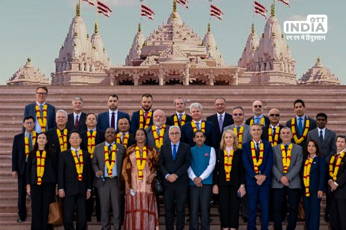 Diplomats from 42 nations gather at BAPS Hindu Mandir construction site in Abu Dhabi