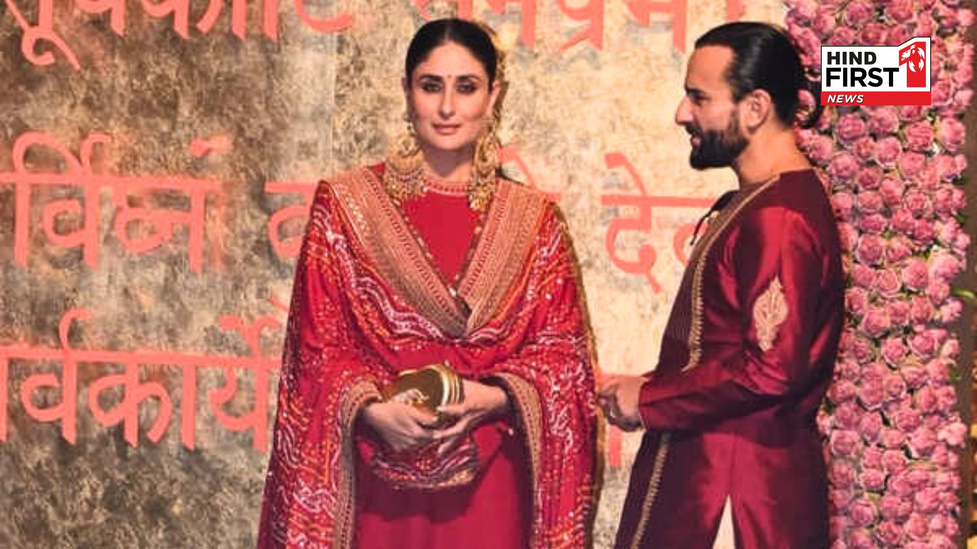 Kareena Kapoor and Saif Ali Khan Twin in Red for Ganesh Chaturthi