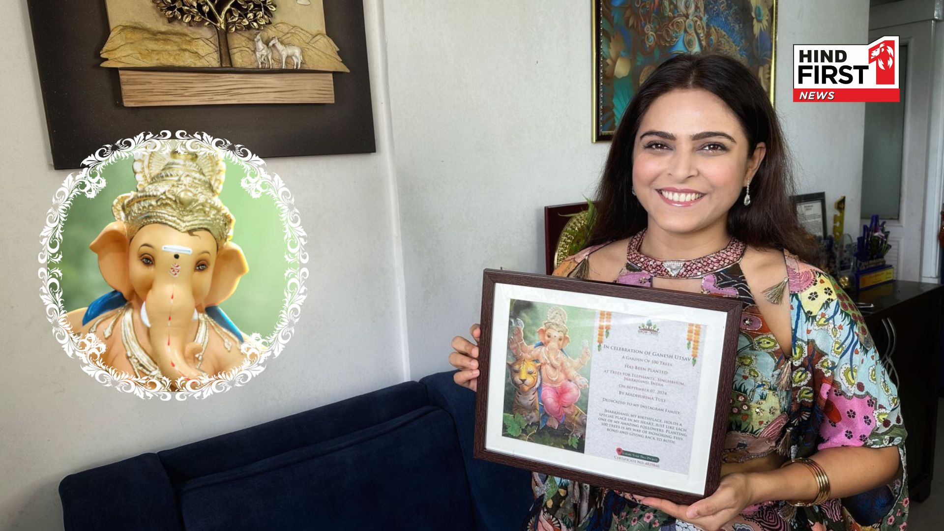 Madhurima Tuli Celebrates Ganesh Utsav by Planting 100 Trees for Her Followers