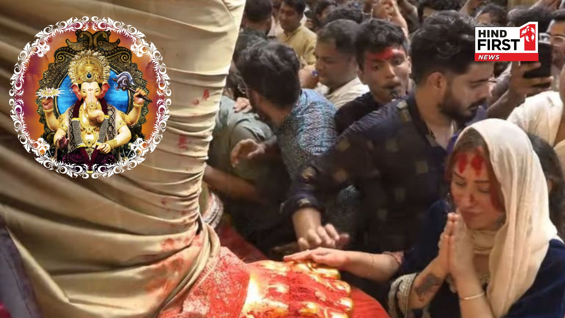 Mahira Sharma Lights Up Ganesh Chaturthi with Visit to Lalbaugcha Raja