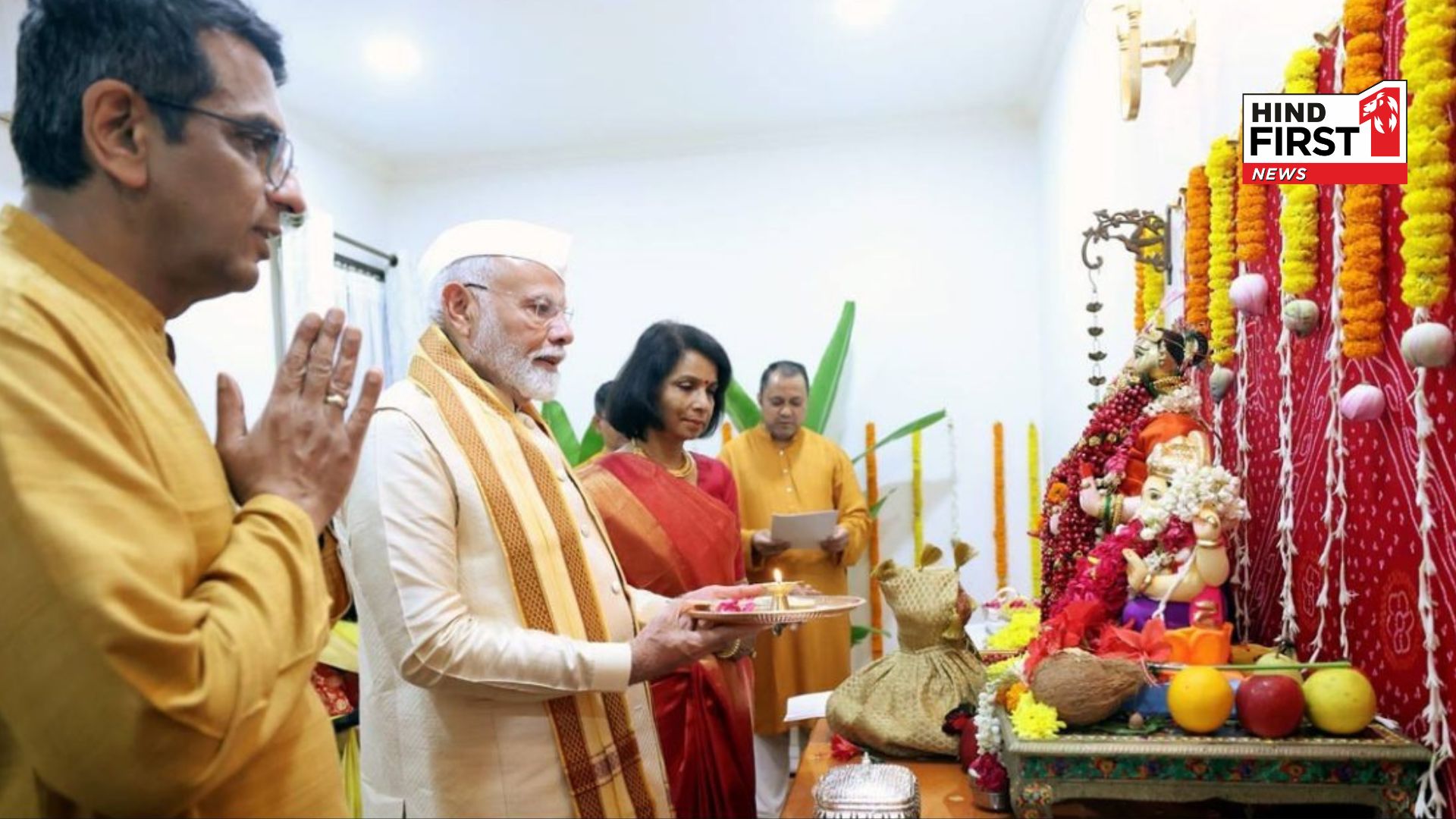 PM performed Ganesh Puja at CJI house, opposition became furious, BJP said Bappa give good sense