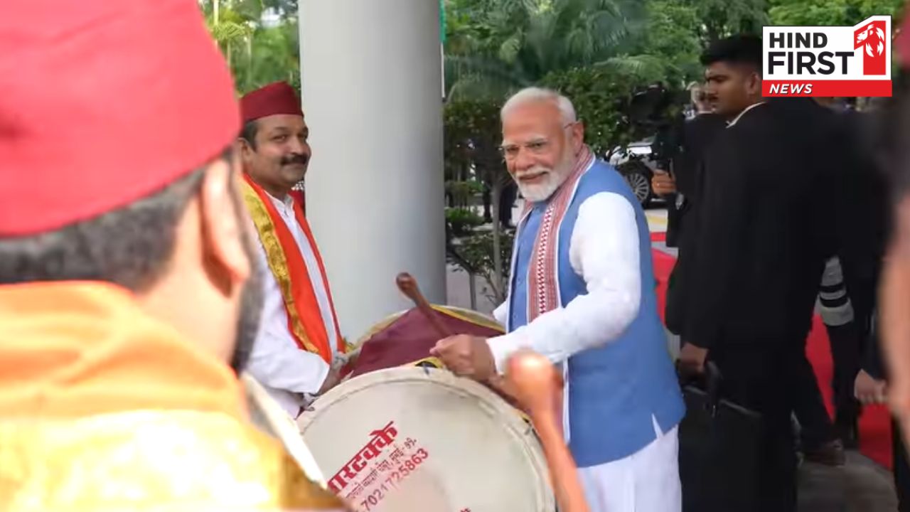 PM Modi Celebrates Navratri with Dhol at Jagdamba Mata Temple
