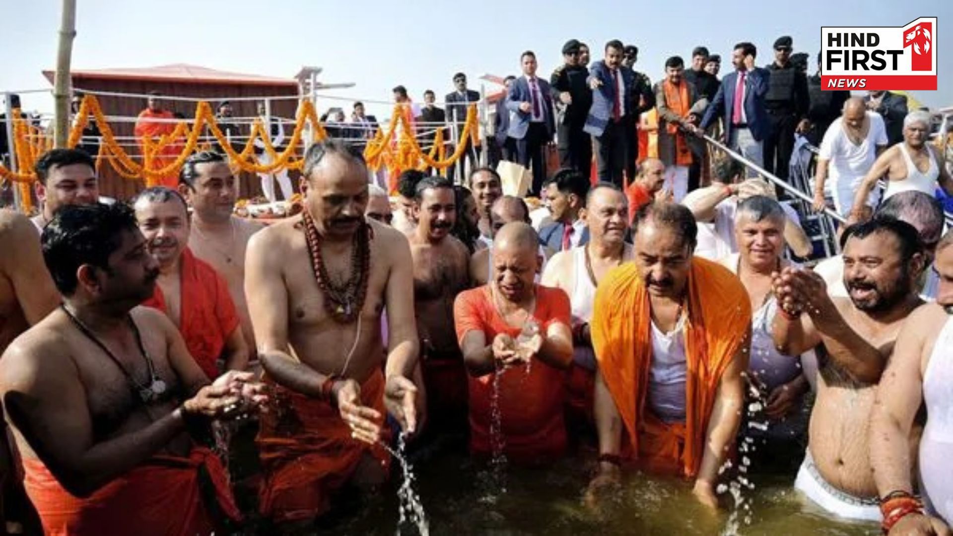 Yogis entire Ministers dip at Sangam in Prayagraj, CM big announcements after cabinet meeting