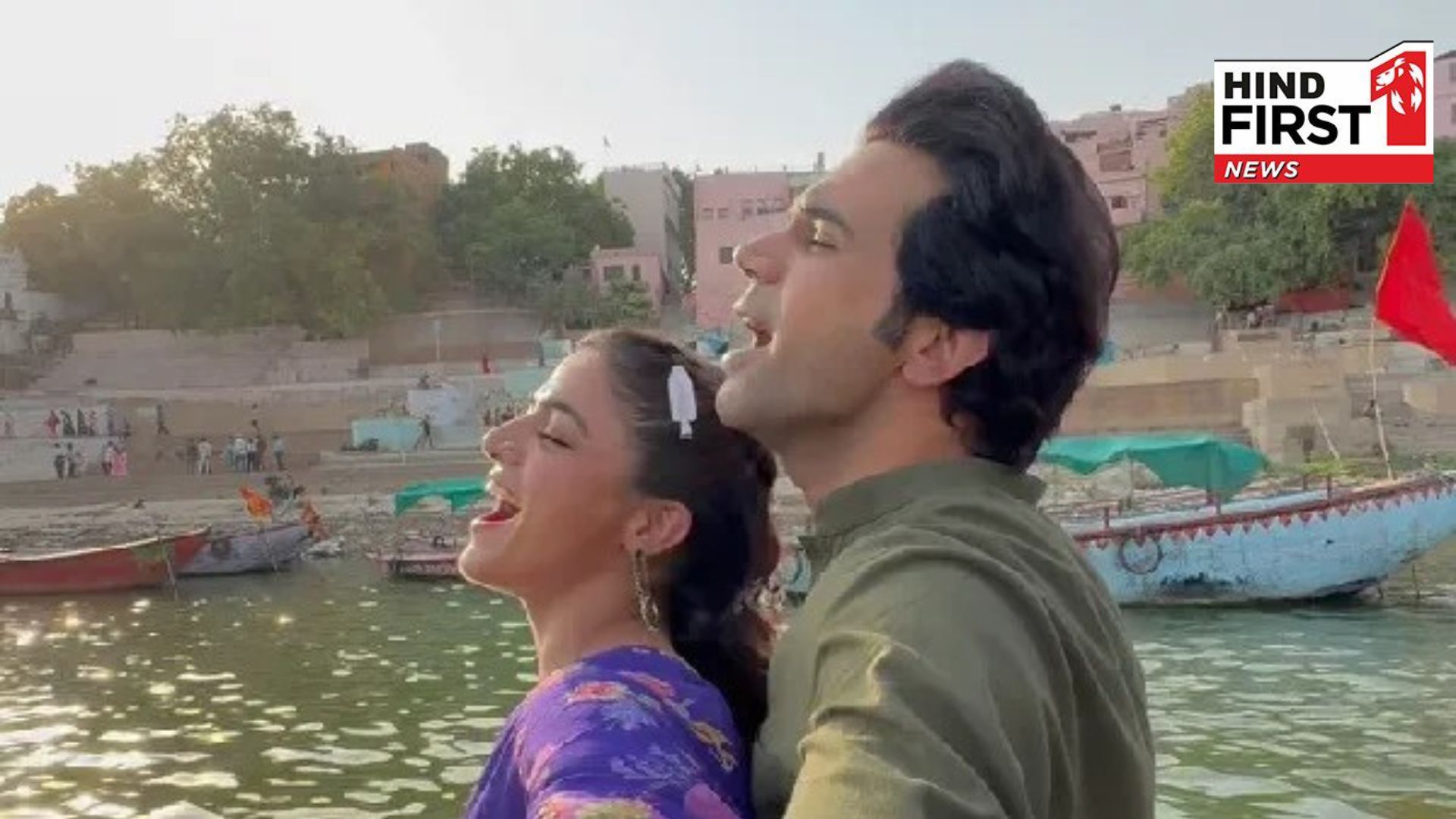 Rajkummar Rao and Wamiqa Gabbi Recreate Titanic Scene on Bhool Chuk Maaf Sets