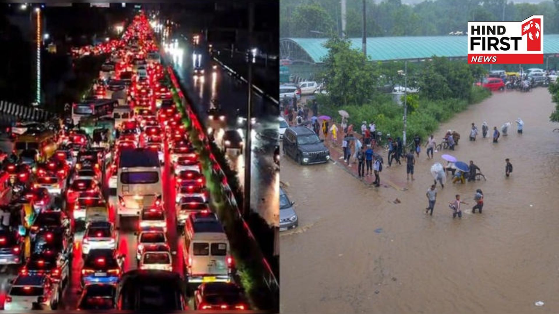 Gurugram Flood: 2 hours of rain & 20 km long jam! Congress attacks the triple engine model