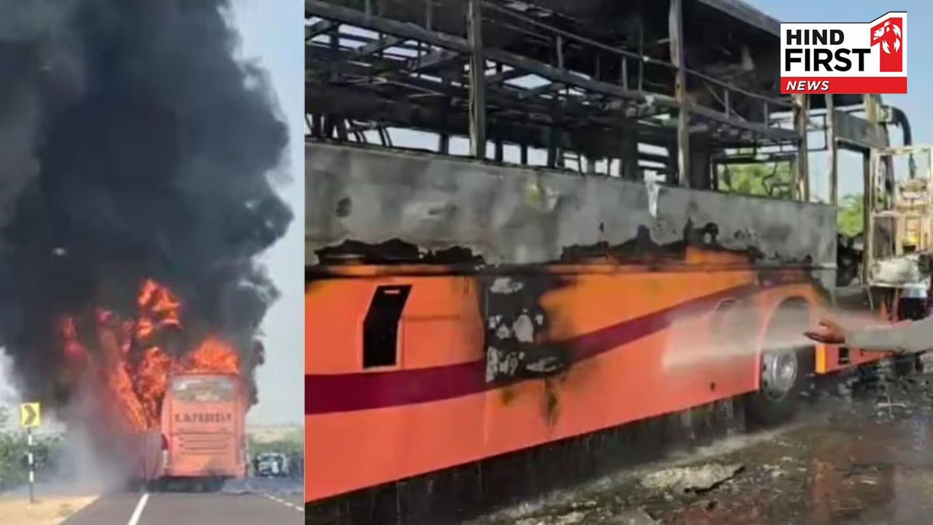 Rajasthan: Major road accident in Jaisalmer, with 10-12 people feared dead after bus caught fire.